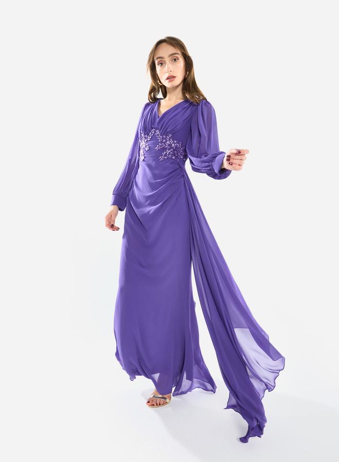 House of Moda Women Flowing Cape Embellished Maxi Dress - Image 3